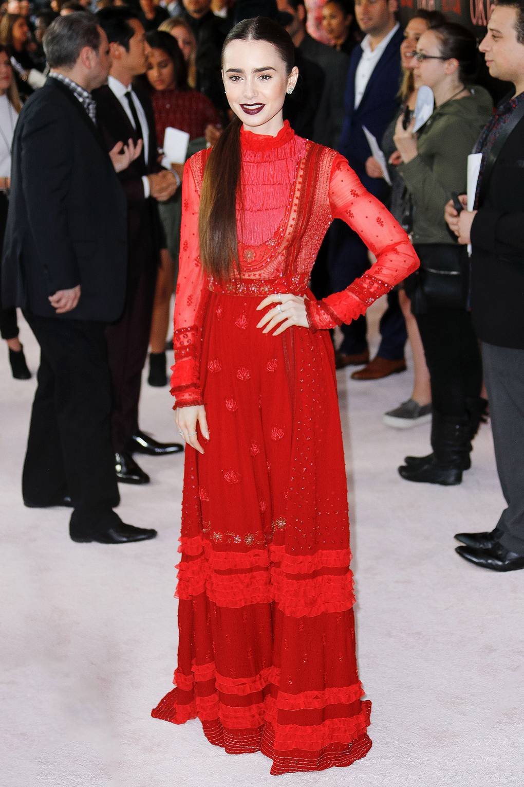 Lily Collins en la premiere de Okja. Fotografía: Getty Images
